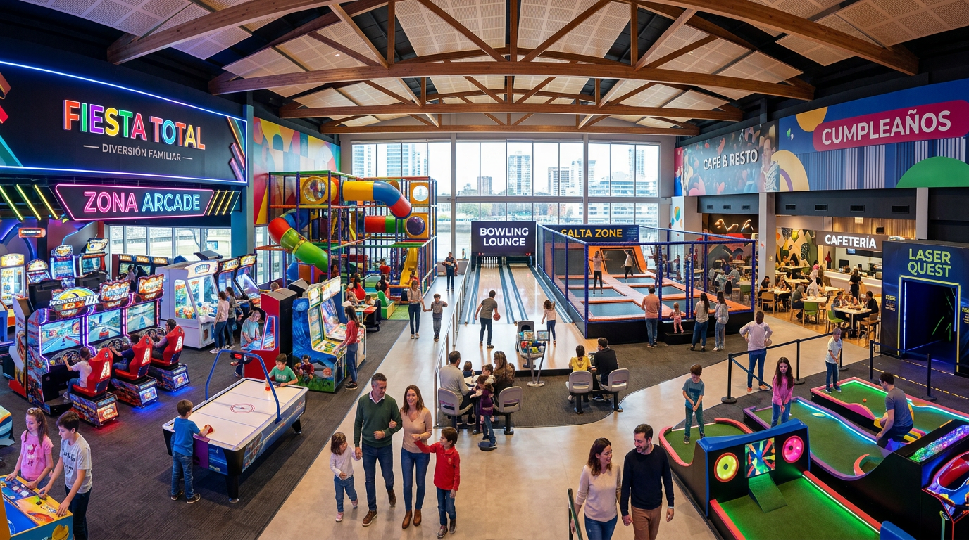 Vista panorámica del centro de juego JuegoFamilia