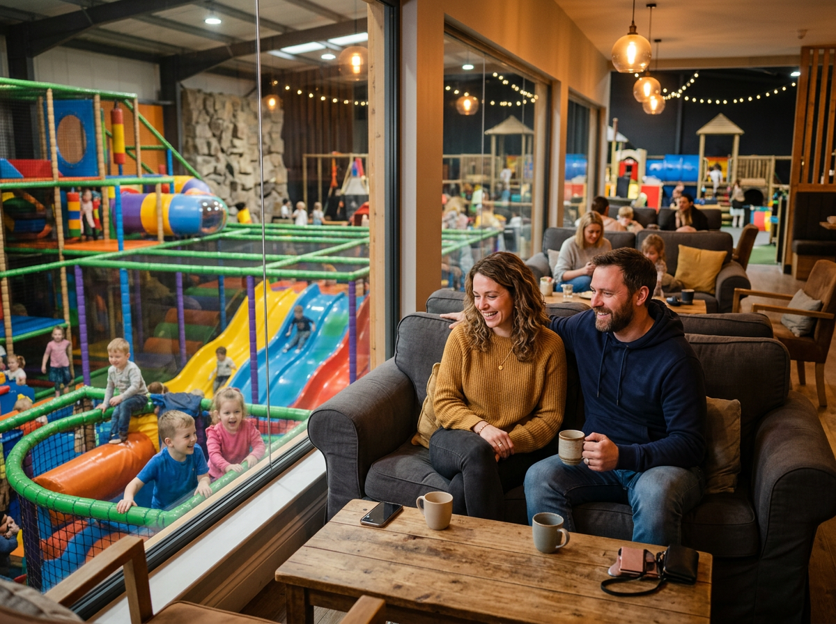 Zona de descanso para padres en JuegoFamilia